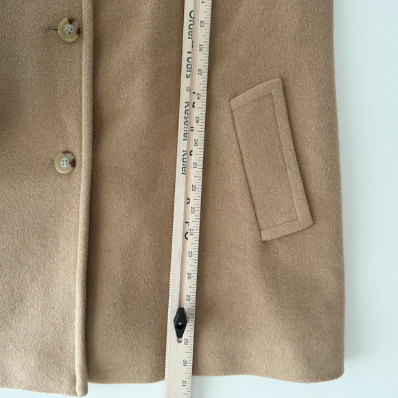 Ralph Lauren Wool Blend Car Coat Womens XL Camel Icon A Line Minimalist Luxury - Picture 16 of 16